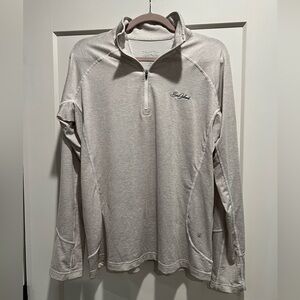 Oatmeal/Grey Quarter-Zip Pullover
